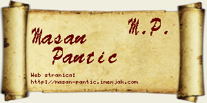 Mašan Pantić vizit kartica